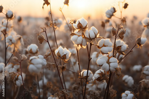 Warm sunlight wraps around each cotton flower