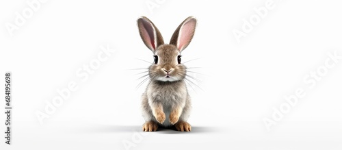 Cute little bunny isolated on white background © dheograft