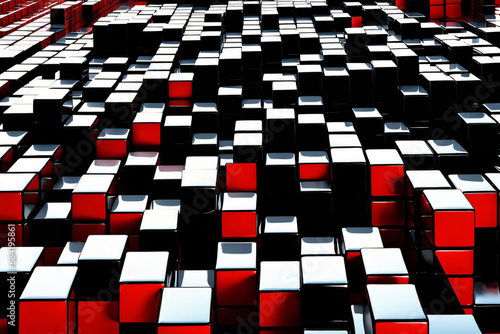 Rotes Fraktal Quadrat Hintergrund mit Farbverlauf