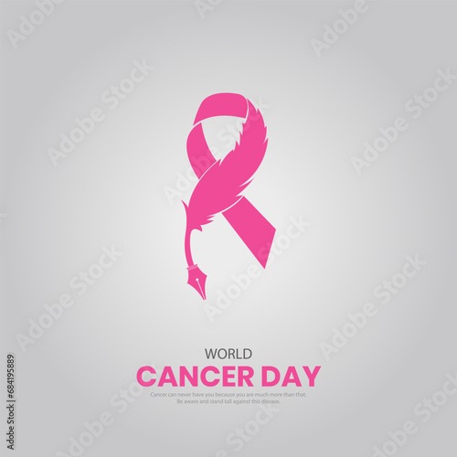 World Cancer Day. Cancer day creative design for social media post.