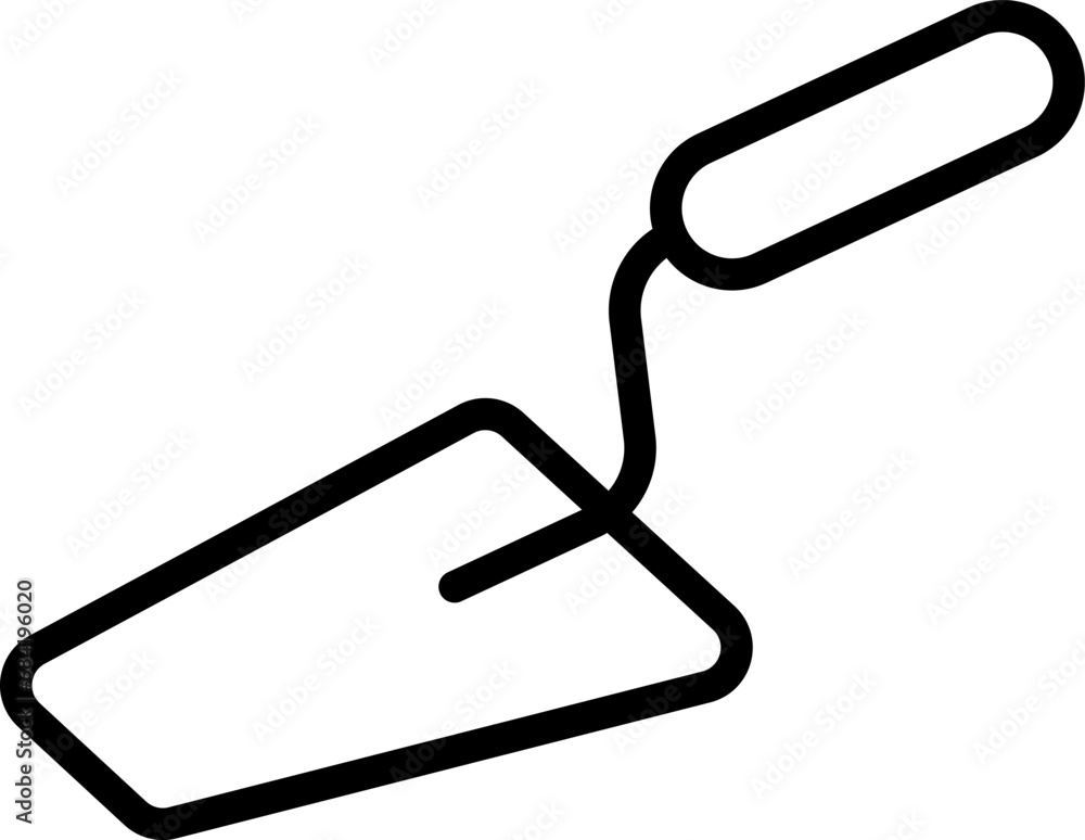 Linear icon of plaster trowel for web design Linear icon of plaster trowel for web design