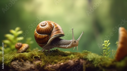 Funny smiling snail isolated on white. © dheograft