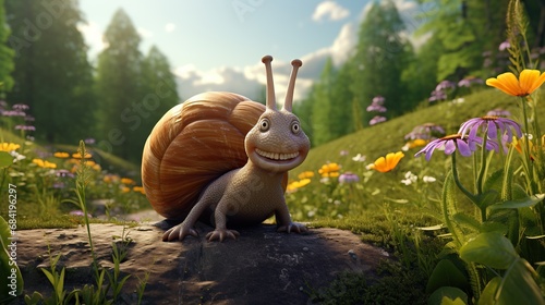 a happy snail
