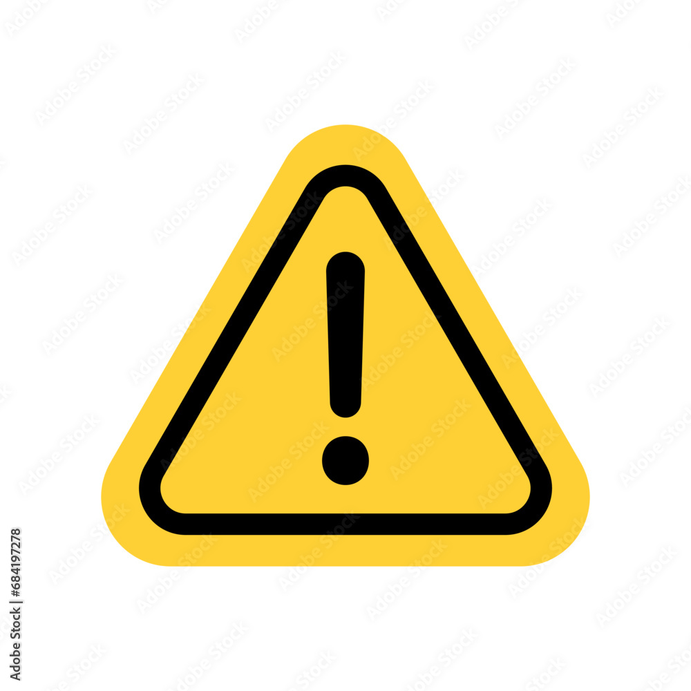 Warning sign. Road sign on white background Warning sign. Road sign on white background