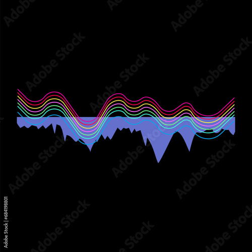 voice equalizer music cartoon. digital abstract, sonic wave, radio line voice equalizer music sign. isolated symbol vector illustration