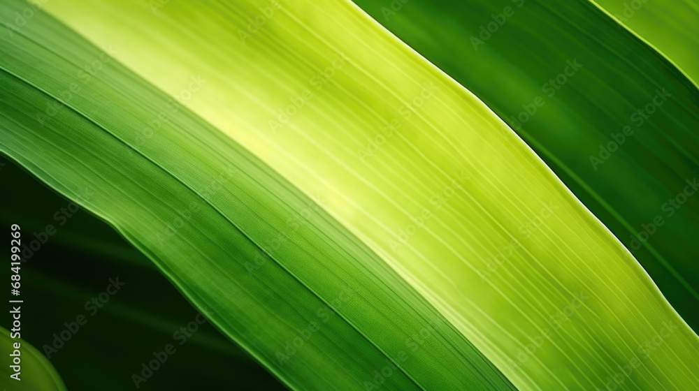 Banana leaves close up. Natural, green, tropical forest leaves background Banana leaves close up. Natural, green, tropical forest leaves background