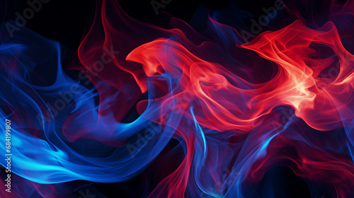 abstract red and blue fire, vibrant flames background for digital art