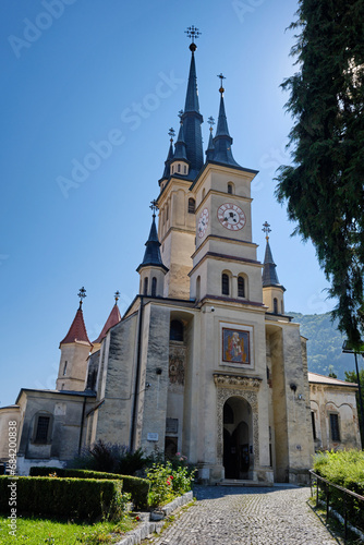 St Nicholas Church, Biserica Sfântul Nicolae, in the historic district of Șcheii Brașovului in Brașov, Romania August 3, 2023. Photo by Tim Chong