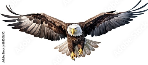Eagle. Flat illustration of bird. Vector illustration for prints, clothing, packaging, stickers.