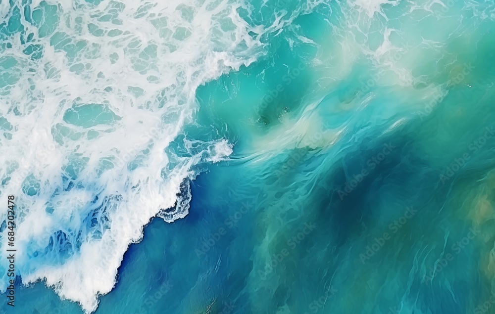 Breathtaking Aerial Spectacle: Unveiling the Mesmerizing Turquoise Waters Generative AI
