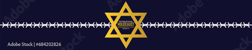 International Holocaust Remembrance Day vector. Star of David . January 27. Important day