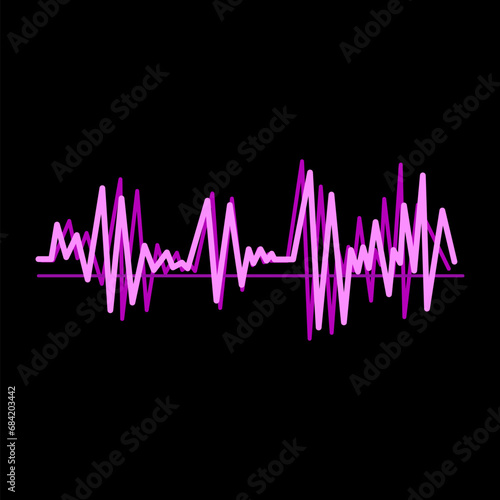 abstract equalizer music cartoon. sonic wave, radio line, graphic technology abstract equalizer music sign. isolated symbol vector illustration