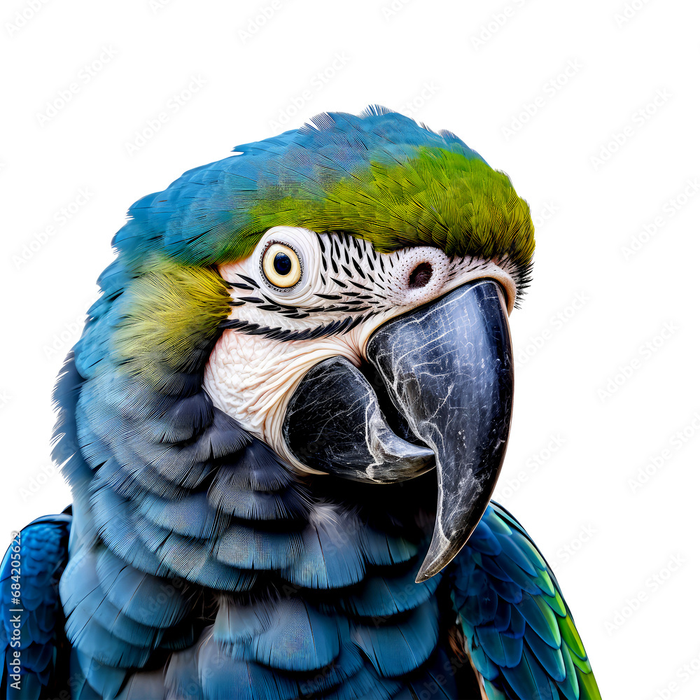 Fototapeta premium macaw looking isolated on white