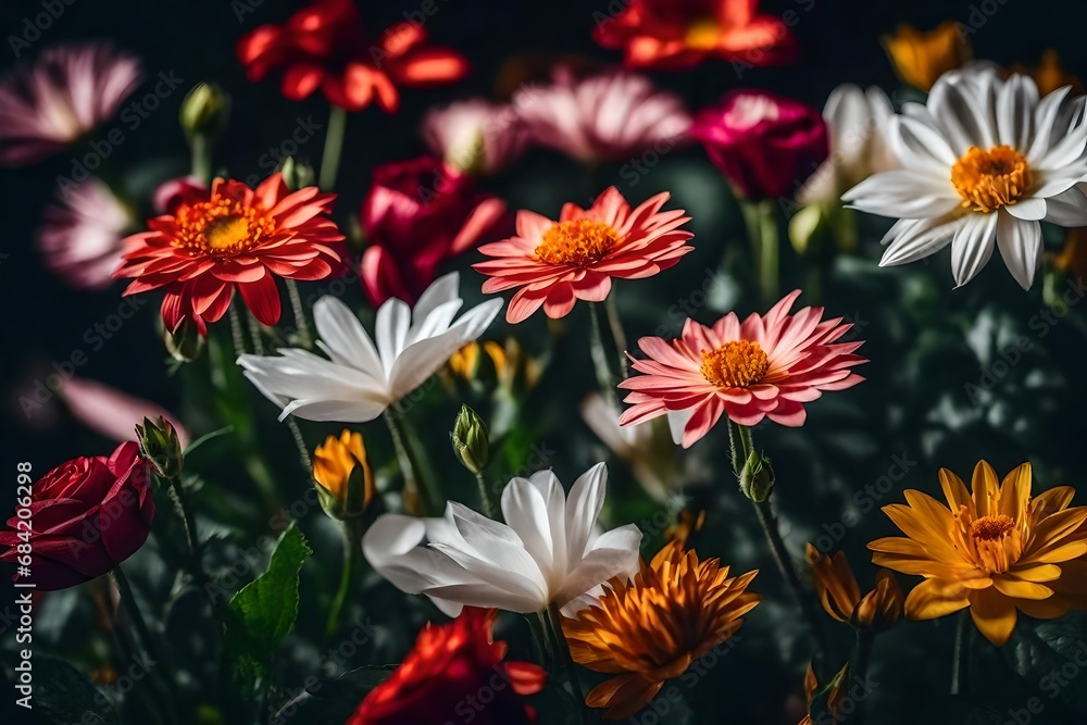 red and yellow flowers from the paper red and yellow flowers from the paper