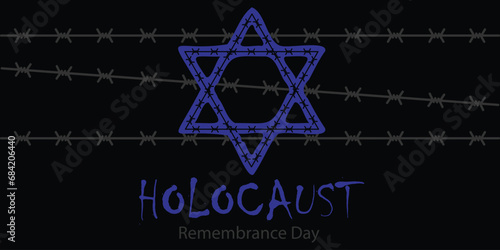 International Holocaust Remembrance Day vector. Star of David . January 27. Important day