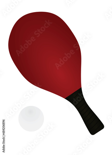Beach racket and ball. vector