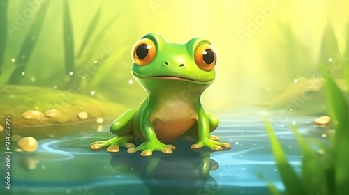 a smiling frog. Isolated