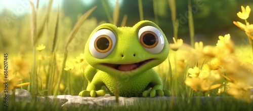 cute frog cartoon style © dheograft