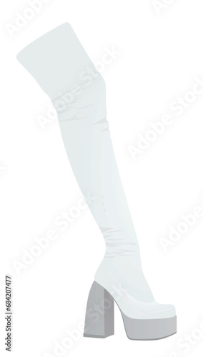 White women boots. vector illustration