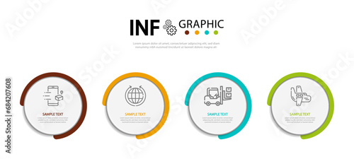 Set of transportation, transportation icons with infographic style Transportation and delivery