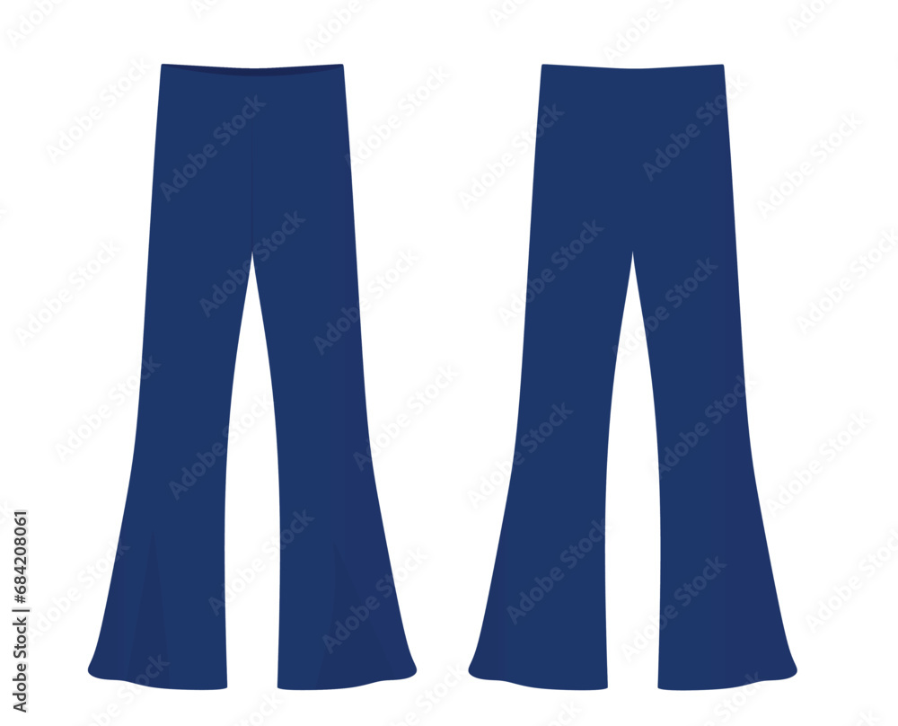 Blue wide pants. vector illustration Blue wide pants. vector illustration