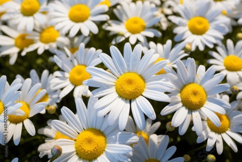 Uncover the Unrivaled Beauty  Vibrant Yellow   White Daisy Field in Full Bloom Generative AI