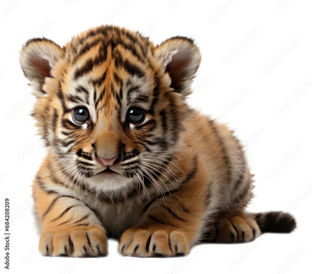 Cute Tiger isolated cutout on transparent background. Cute Tiger isolated cutout on transparent background.