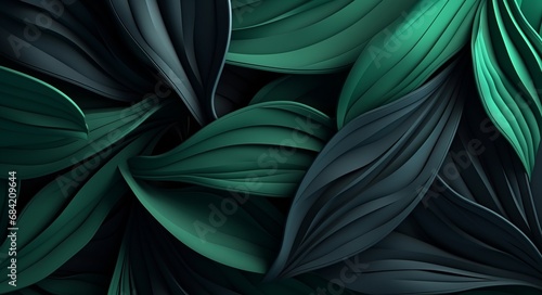 Envisioning Future: The Vibrant Dance of Black and Green Leaves - Abstract Art 4 Generative AI