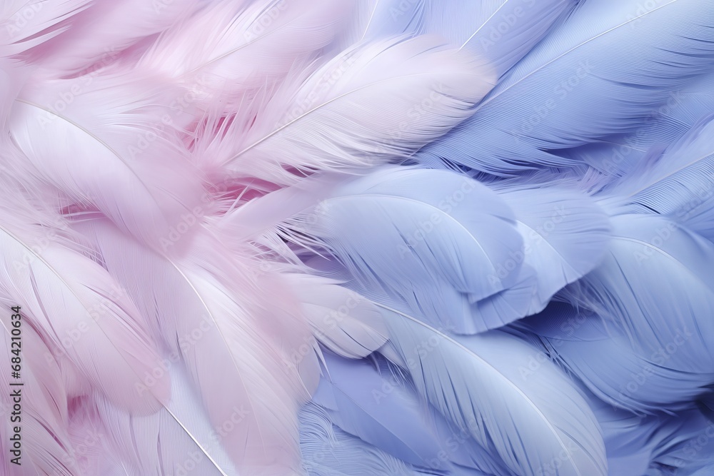 Fototapeta premium Stunning Spectrum: Dive into the Elegance of a Unique Blue and White Feather Pattern Generative AI
