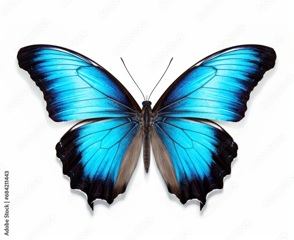 Fototapeta premium Stunning Close-Up: Azure-Winged Butterfly's Aerial Elegance Captured Generative AI
