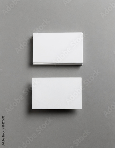 Photo of white business cards. Template for branding identity. For graphic designers presentation Generative AI © the