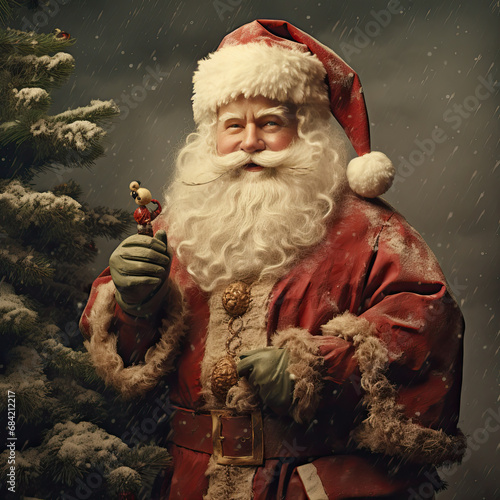 Vintage victorian Santa Claus portrait  photo