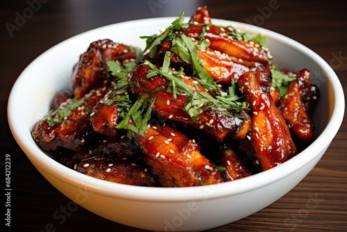 Korean chicken wings, with a perfect balance of crispy texture and gloss, flavorful glaze