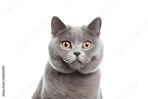 Close up cute british shorthair on isolated transparant background © Barra Fire