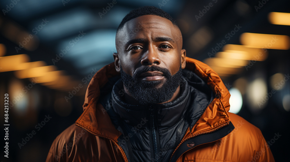 Happy bearded black man. Happy bearded black man.