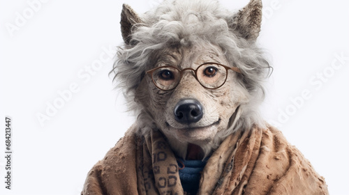 The wolf from Little Red Riding Hood disguised as a grandma AI generative © Jordan