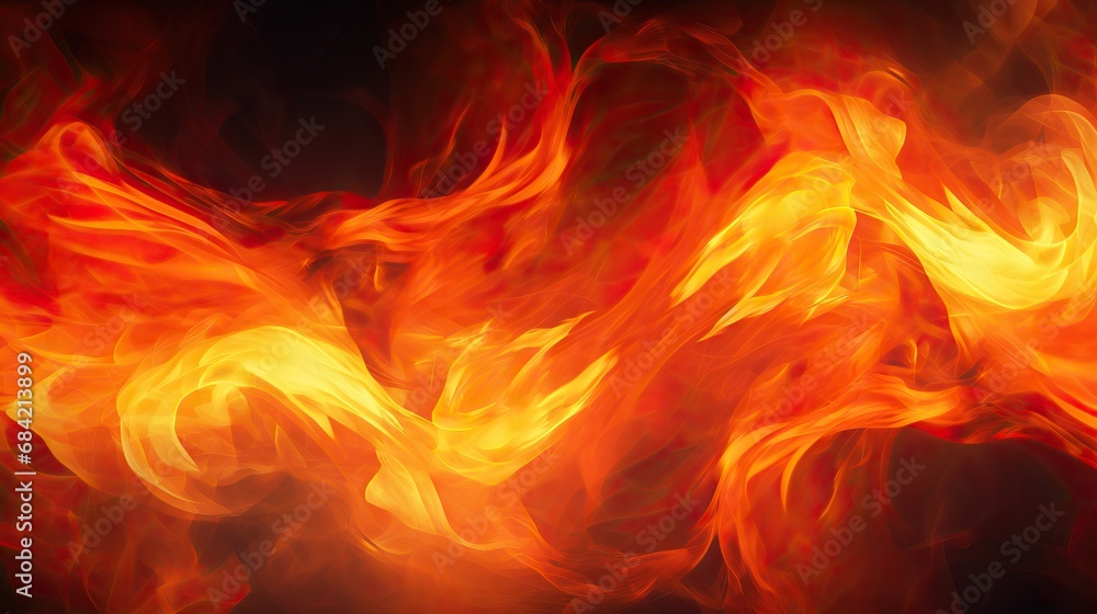 Professional Photo of a Fire Creating Some Waves in the Middle of a Black Room. Macro of a Fiery Dark Room. Professional Photo of a Fire Creating Some Waves in the Middle of a Black Room. Macro of a Fiery Dark Room.