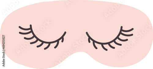 Beauty service female closed eyes. Closed female eyes with thick eyelashes before cosmetic procedures. Beauty care item in spa salon. Vector isolated on white background