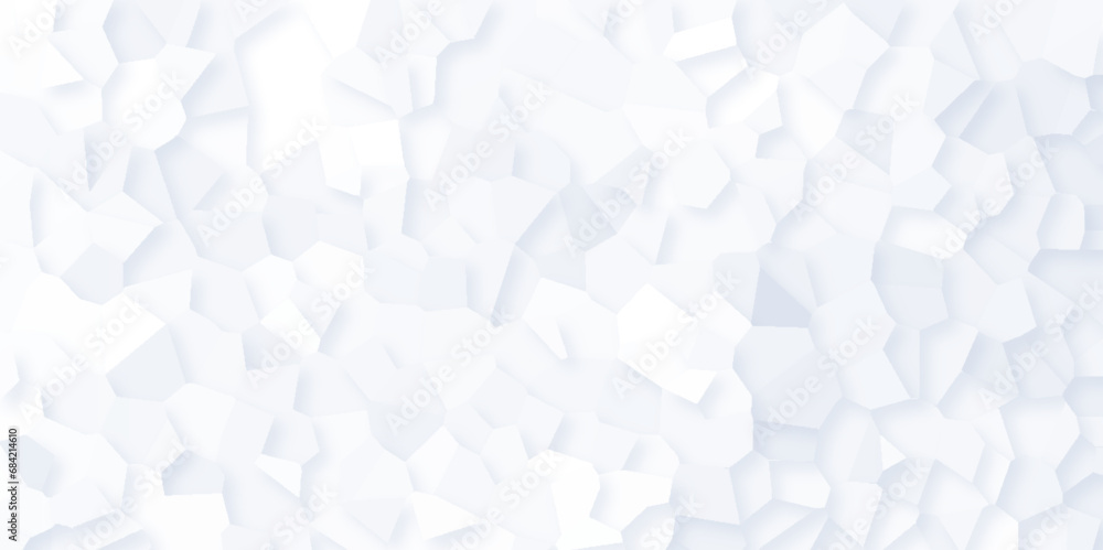 Abstract seamless white crumpled paper with geometric shapes, Abstract modern geometric background with triangles and mosaic marble pattern, modern technology concept bright geometric background.