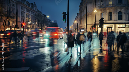 Busy City Intersection at Twilight © Maciej Koba