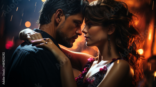 Man and woman in salsa dance. photo