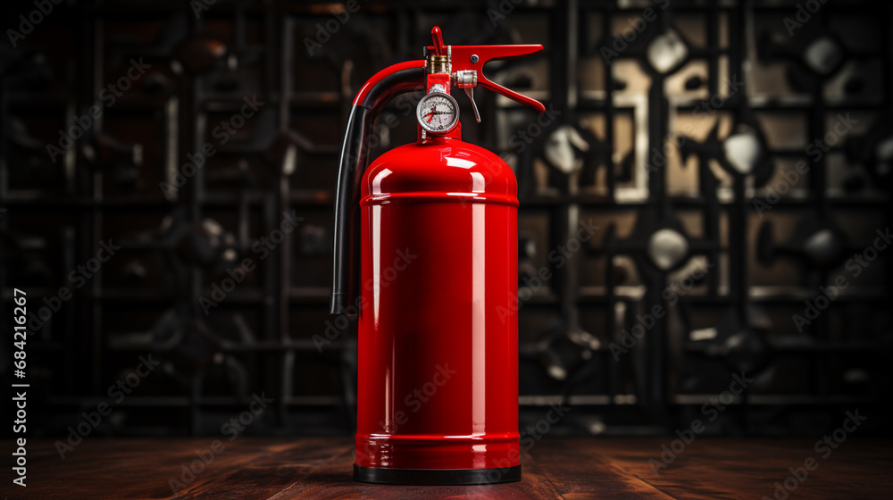 Obraz premium Red fire extinguisher.