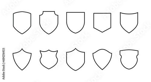 Shield icon set. Collection of high quality outline pictograms in modern flat style symbol for web design and mobile app on white background. immune system and antibacterial protection security logo.