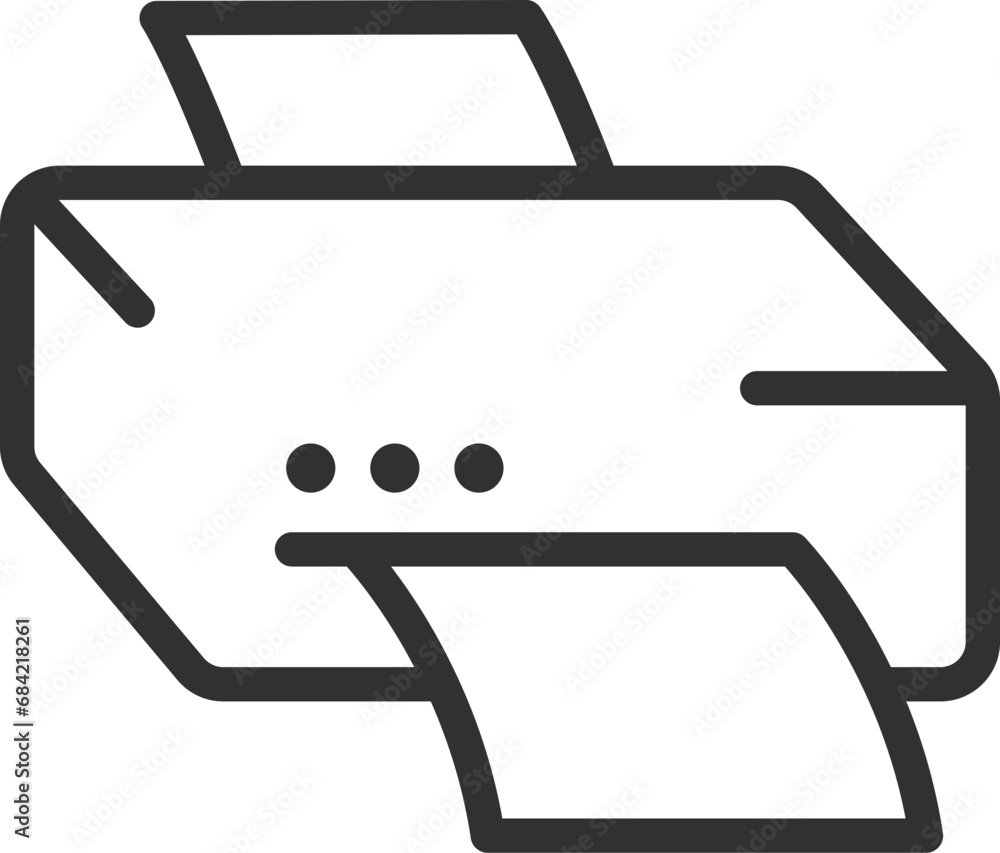 Printer, linear icon. Line with editable stroke Printer, linear icon. Line with editable stroke