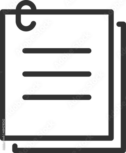 Sheets of text, linear icon, document. Line with editable stroke