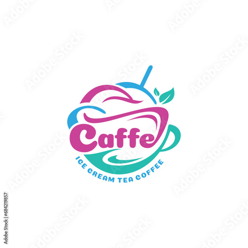 cafe ice cream tea and coffee vector design