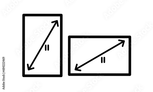 screen diagonal icon with simple design