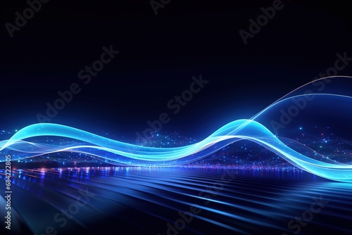 abstract futuristic background with pink blue glowing neon moving high speed wave lines and bokeh lights. Data transfer concept Fantastic wallpaper