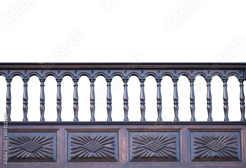 wooden railing of canarian balcony