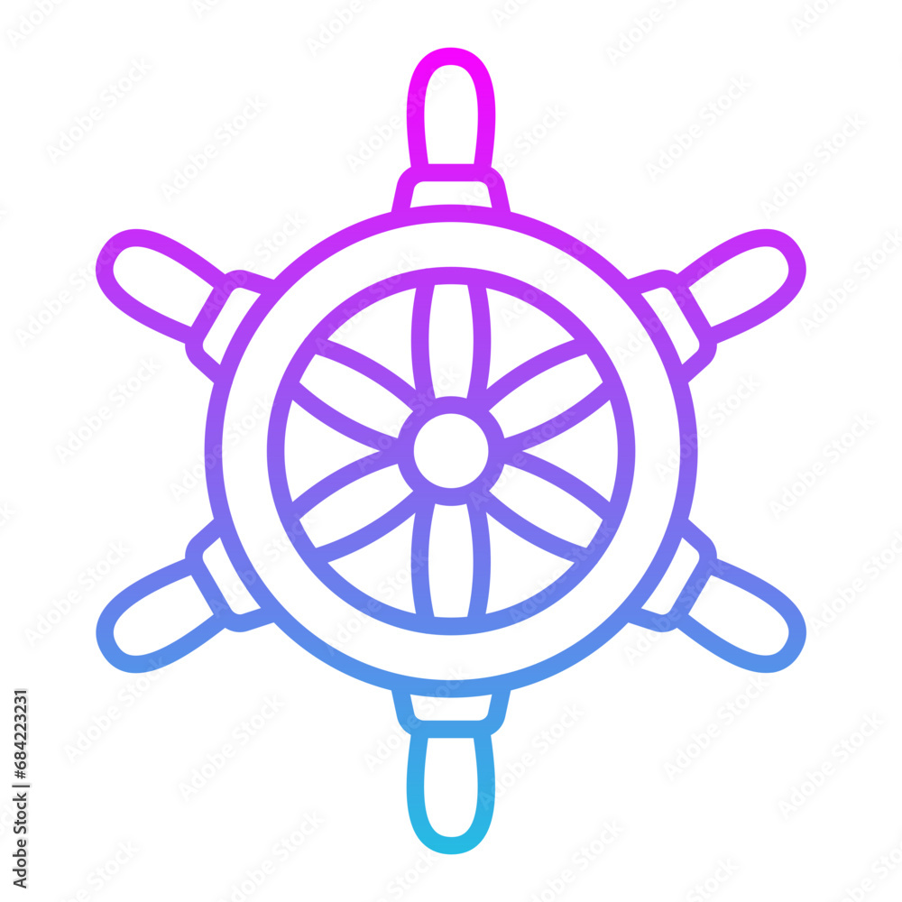 Obraz premium Ship Wheel Icon